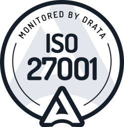 iso27001-monitored by drata logo light version